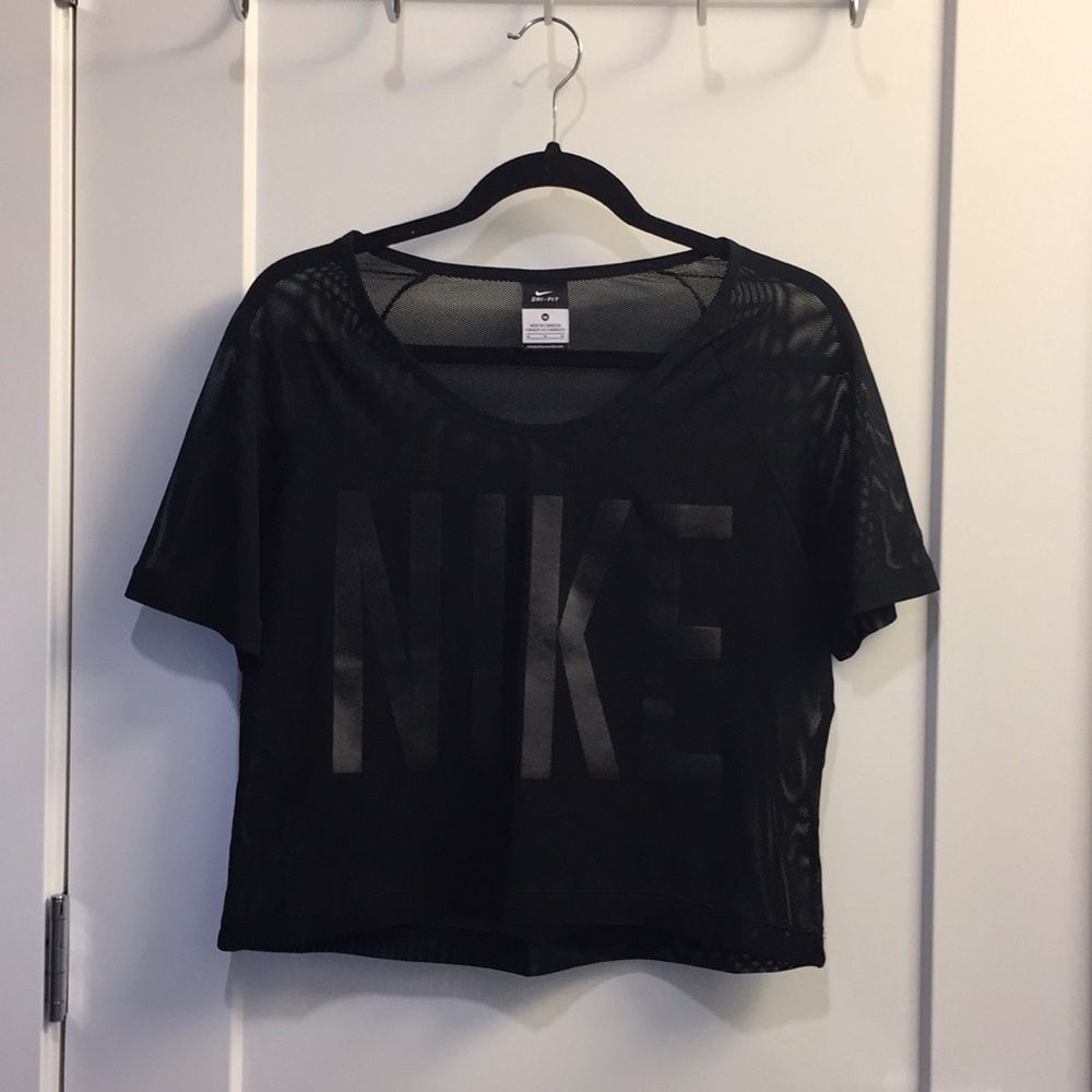Nike black mesh crop top
